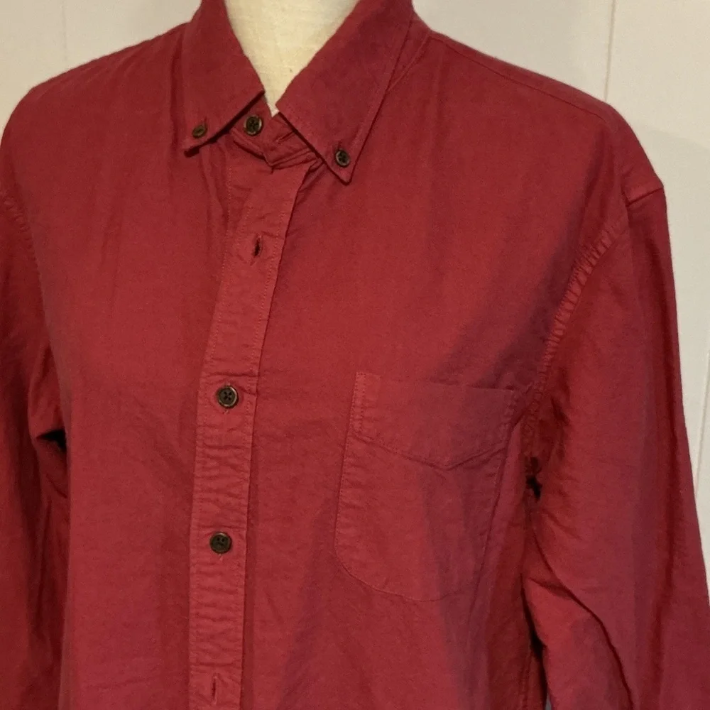 J. Crew Men's Casual Red Button-Down Shirt